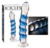 Icicles No. 5 - spirális üveg dildó áttetsző-kék