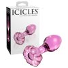 Icicles No. 48 - virágos üveg anál kúp pink