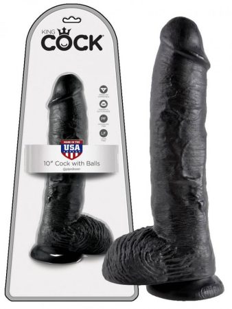 King Cock 10 herés dildó 25 cm - fekete