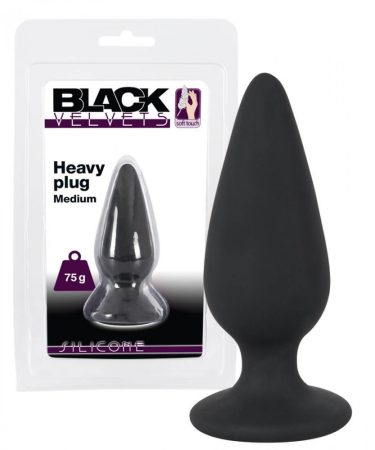 Black Velvet Heavy - 75g-os anál dildó fekete