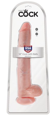 King Cock 14 herés nagy dildó 35cm - natúr