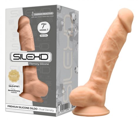 Silexd 7 - tapadótalpas dildó - 17,5cm natúr