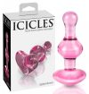 Icicles No. 75 - szíves, üveg anál dildó pink