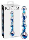 Icicles No. 08 - hullámos, kétvégű, üveg dildó áttetsző-kék