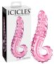 Icicles No. 24 - bordás nyelv üveg dildó pink