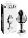 Icicles No. 25 - kúpos, üveg anál dildó áttetsző