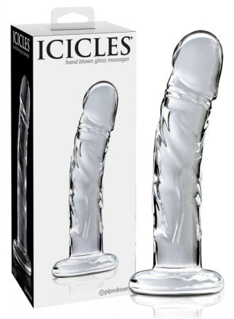 Icicles No. 62 - péniszes üveg dildó áttetsző