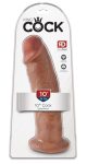 King Cock 10 - nagy tapadótalpas dildó 25cm - sötét natúr