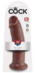 King Cock 10 - nagy tapadótalpas dildó 25cm - barna