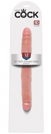 King Cock 12 Slim - élethű dupla dildó 31cm - natúr