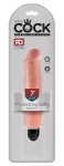 King Cock 7 Stiffy - vízálló, élethű vibrátor 18cm - natúr