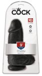 King Cock 9 Chubby - tapadótalpas, herés dildó 23cm - fekete