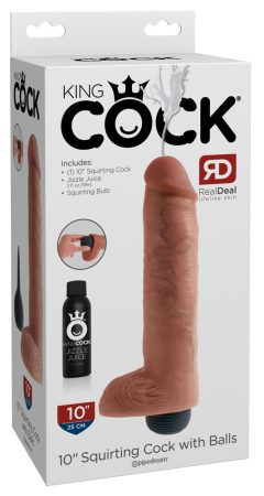 King Cock 10 - élethű spriccelő dildó 25cm - natúr