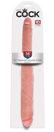 King Cock 16 Tapered - élethű dupla dildó 41cm - natúr