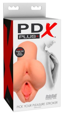 PDX Pick Your Pleasure Stroker - 2in1 élethű maszturbátor natúr