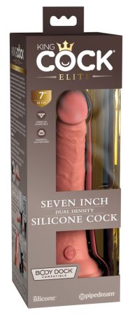 King Cock Elite 7- tapadótalpas, élethű dildó 18cm - natúr