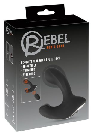 Rebel RC - akkus, rádiós pumpálható anál vibrátor fekete