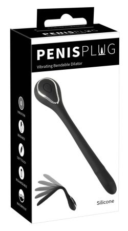 Penis Plug Dilator - akkus húgycsővibrátor 0,6-1,1cm - fekete