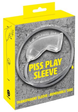 You2Toys Piss Play Sleeve - péniszfeltét kivezető csővel áttetsző