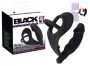   Black Velvet - análvibrátor pénisz- és heregyűrűvel (fekete)