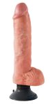 King Cock 10 hajlítható, tapadótalpas vibrátor 25 cm - natúr