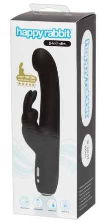 Happyrabbit G-Spot Slim - vízálló, csiklókaros vibrátor fekete