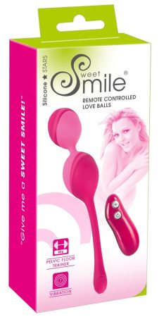 SMILE Love Balls - 82g -os, akkus, rádiós vibrációs tojás pink