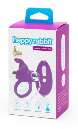 Happyrabbit - akkus, rádiós péniszgyűrű lila-ezüst