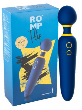 ROMP Flip Wand - akkus, vízálló masszírozó vibrátor kék