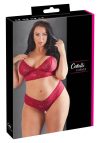 Cottelli Plus Size - puha csipke melltartó szett piros