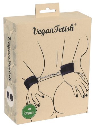 Vegan Fetish - csukló bilincs rövid lánccal fekete