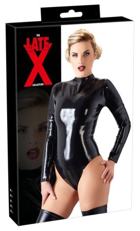 LATEX - hosszúujjú női body fekete