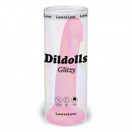 Dildolls Glitzy - tapadótalpas szilikon dildó pink