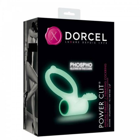 Dorcel - foszforeszkáló vibrációs péniszgyűrű fehér