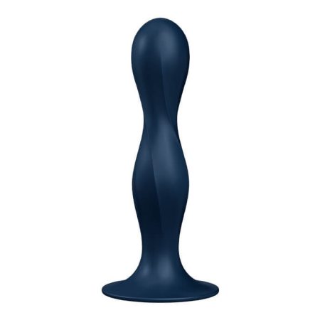 Satisfyer Double Ball-R - tapadótalpas súlyozott dildó (sötétkék)