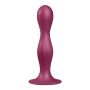   Satisfyer Double Ball-R - tapadótalpas súlyozott dildó (piros)