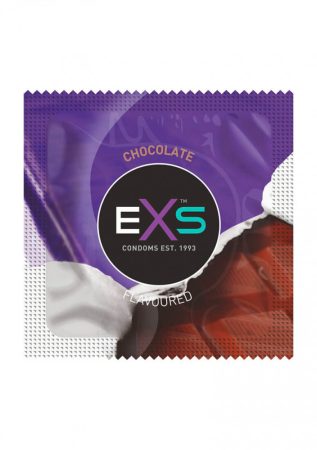 EXS Hot Chocolate - óvszer csoki ízesítéssel - fekete (100 db)