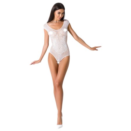 Passion BS064 - nyitott necc body (fehér) - S-L