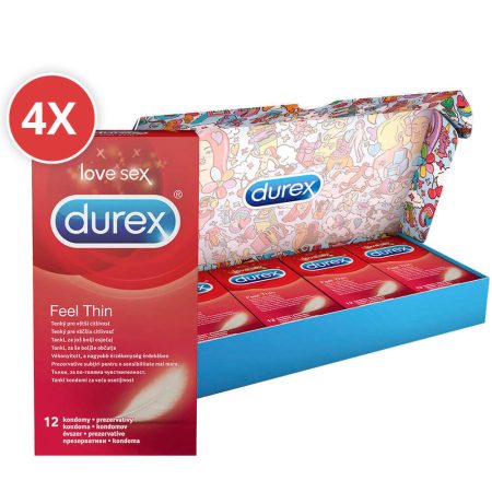 Durex Feel Thin - élethű érzés óvszer csomag (3 x 12db)