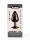 X-MEN Secret Shine Metal Butt Plug Gun Colour S - Fém anál plug - S - 7,1cm (fekete)