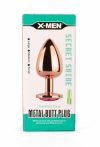 X-MEN Secret Shade Metal Butt Plug Rose S - Fém anál plug S - 7,1cm (Arany színű-Rózsaszín)