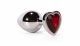 X-MEN Secret Shade Metal Butt Plug Red M - Fém anál plug - M - 8,2cm (Ezüst színű-Piros)