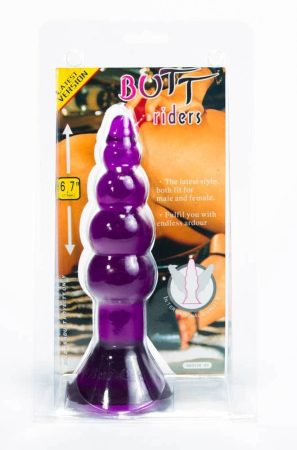 Butt Riders Anal Plug Purple - Tapadókorongos elasztikus análtágító - análkúp (lila)