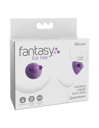 Pipedream Fantasy For Her - Vibrating Nipple Suck-Hers - Szilikon vízálló vibrációs mellbimbó pumpa - mellbimbó vibrátor (1 pár) (lila)