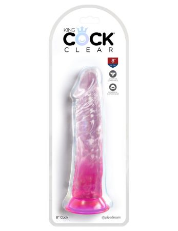 King Cock 8 inch - Letapasztható élethű dildó (Pink)