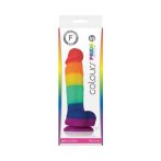   Colours Pride Edition 5 inch Dildo Rainbow - Szilikon letapasztható - herés - élethű dildó - 17,5 cm (Színes - szivárvány színű)