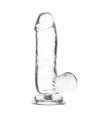 Addiction Crystal - talpas, herés dildó (áttetsző) - 15cm