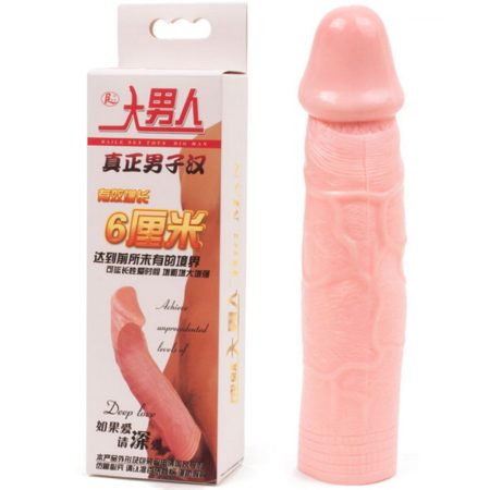 Baile Big Man - Realistic Penis Sleeve II. - Testszínű hosszabbító péniszköpeny - 19x4cm