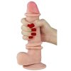 Lovetoy Sliding-Skin - kétrétegű tapadótalpas dildó - 21cm (natúr)