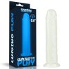 Lovetoy 8 inch Lumino Play Dildo - Letapasztható vízálló sötétben világító élethű dildó herékkel - 21 cm (Áttetsző)